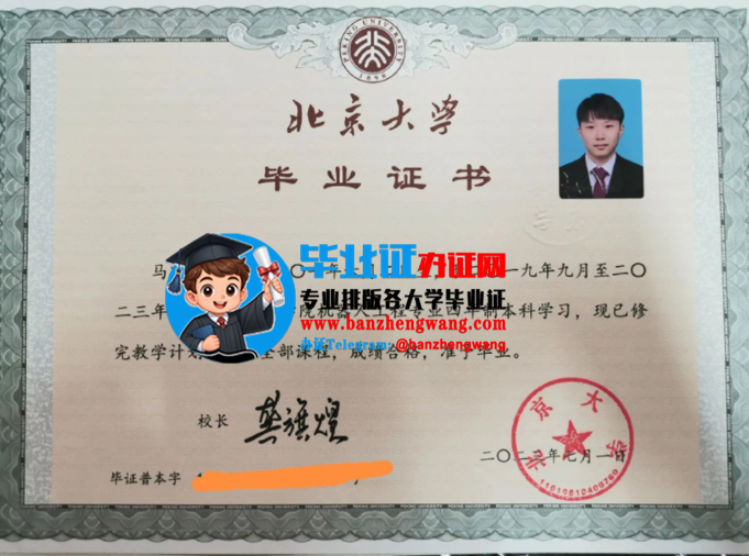 排版制作北京大学本科毕业证,办北京大学专版毕业证,北京大学毕业证样本